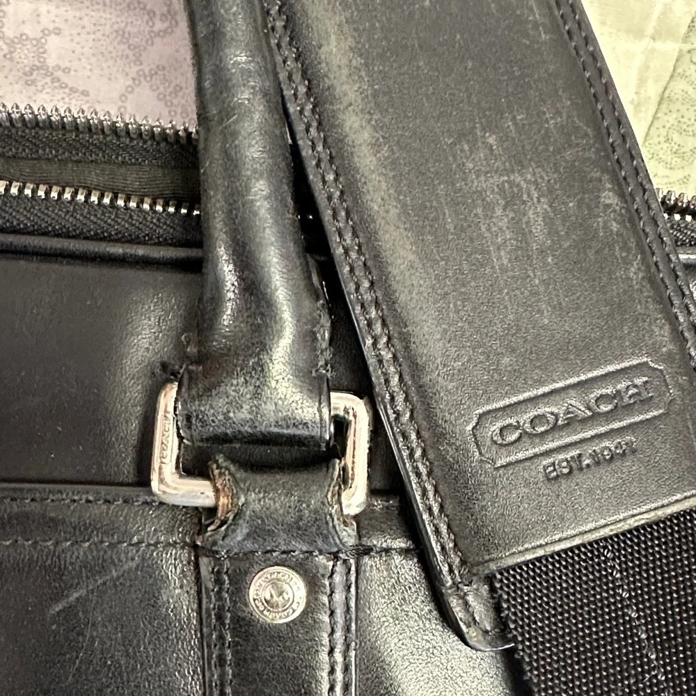Coach Black Leather Men's Bag